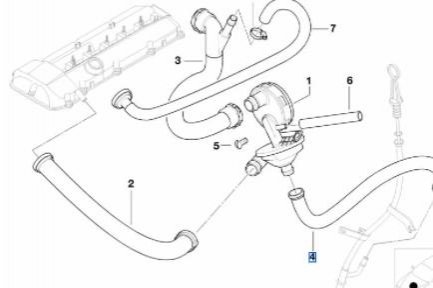 Шланг, вентиляція картера BMW 11157532629