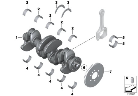 Вкладиш підшипника зелений (45,00MM) BMW 11217585453