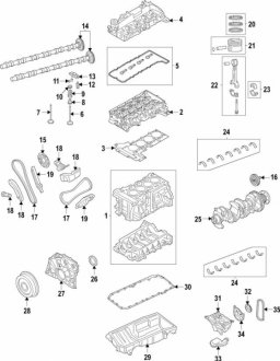 Коренной подшипник коленчатого вала двигателя BMW 11218471804