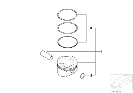 Ремкомплект поршневых колец 112520 BMW 11257834016