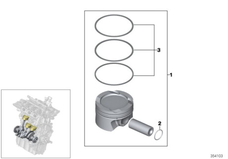 Рем к-кт кілець порш BMW 11258513601