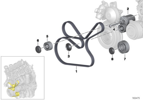 Пас кондиціонера BMW 11287808107