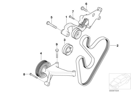 Натяжитель поликлин.ремня с роликом BMW 11288620210