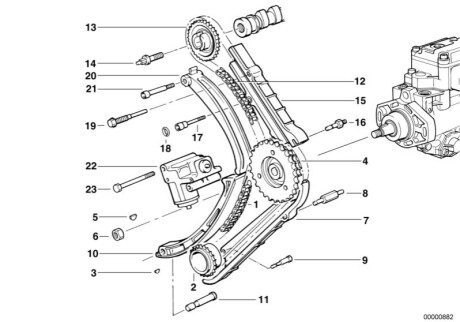 Планка M51 натягувач BMW 11312243944