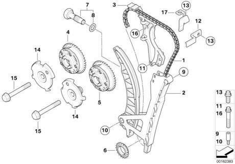 Цепь ГРМ N42 N46 BMW 11348649768