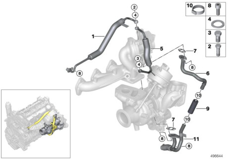 Трубопровід зливний BMW 11428586484