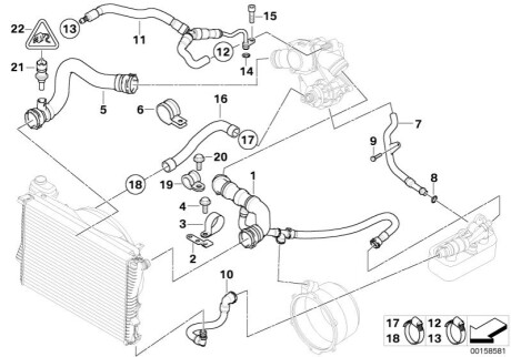 Шланг радіатора BMW 11531712523
