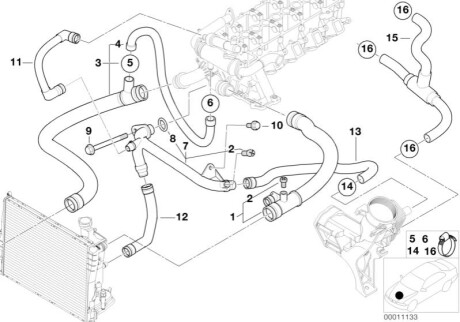 Шланг радіатора BMW 11532247308