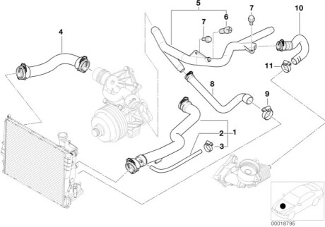 Шланг радиатора BMW 11532248864