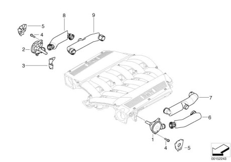 Патрубок вентиляції картера BMW 11617549714