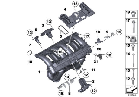 Угловой соединитель 119900 BMW 11617561408