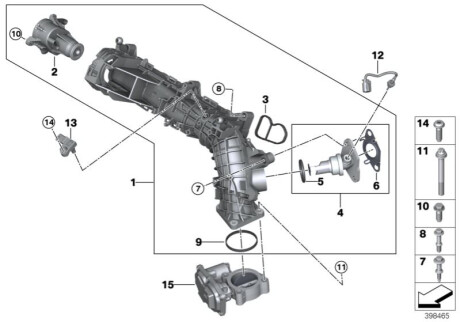 Болт впускного коллектора двигателя BMW 11618595116