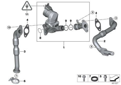 Клапан возврата ОГ BMW 11717563241