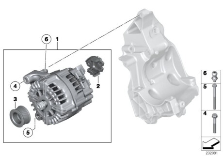 Генератор оборотний BMW 12317808074