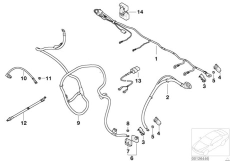 Кабель двигуна альтернативного запуску S 124042 BMW 12427505513