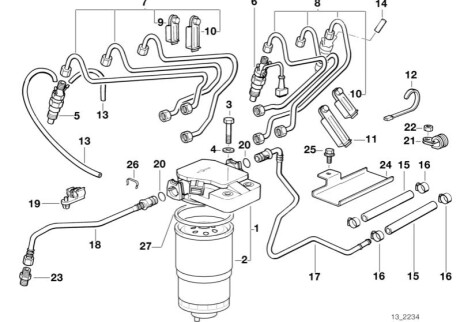 Фільтр E34E36 d пал BMW 13322243653