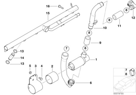 Коліно шлангове 139900 BMW 13417837597