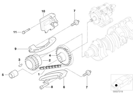 Планка успокоителя, цепь привода BMW 13522247330