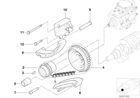 Планка успокоителя, цепь привода BMW 13522248519