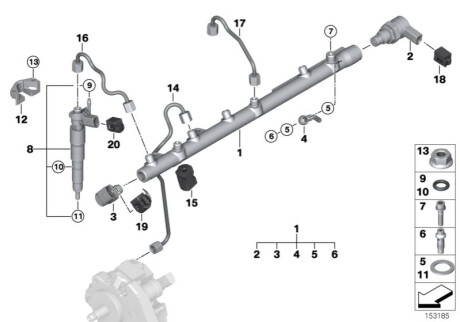 Топливная форсунка BMW 13537809193