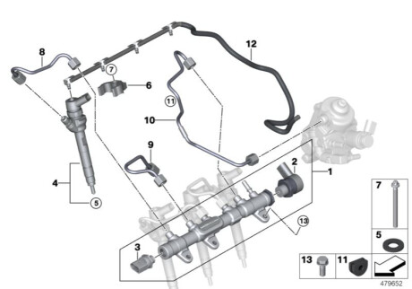 Топливная форсунка BMW 13538514148