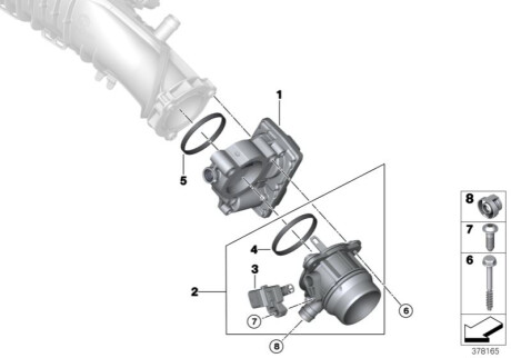 Дроссельная заслонка BMW 13547618838