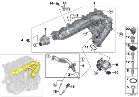 Заслонка дросельна BMW 13547806231