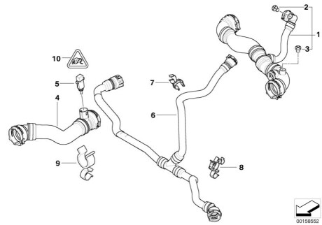 Шланг радиатора BMW 17113404071