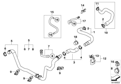 Шланг гумовий системи охолодження BMW 17122755552