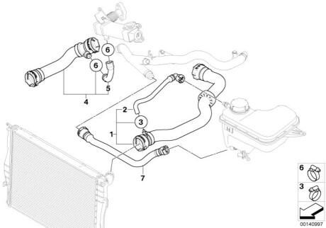Шланг радиатора BMW 17123401563