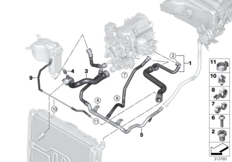 Патрубок радіатора BMW 17127548241