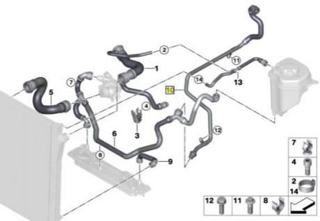 Патрубок радиатора BMW 17127561686