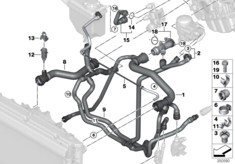 Патрубок радиатора BMW 17127568749