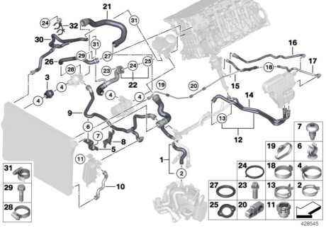 Патрубок радиатора BMW 17127592866