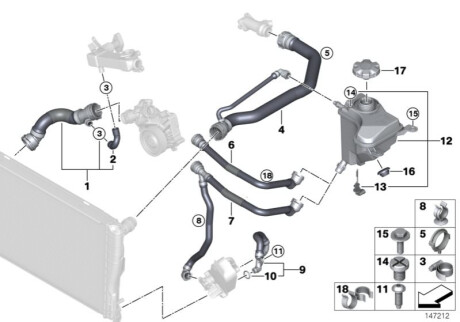 Патрубок радиатора BMW 17127788883