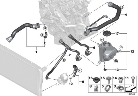 Шланг радиатора BMW 17127789592