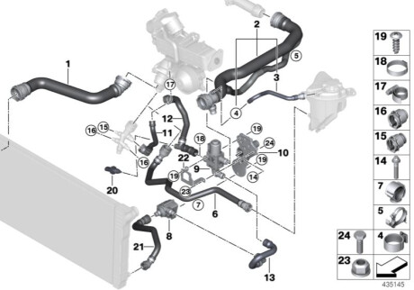 Патрубок радиатора BMW 17127809821