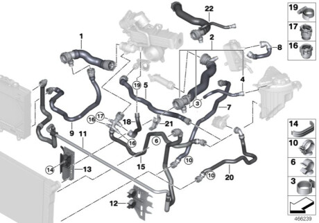 Патрубок радиатора BMW 17128516688