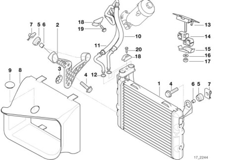 Олійний радіатор, моторне масло BMW 17212246027