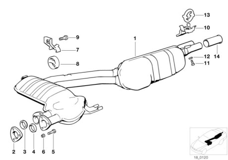 Крепления выхлопной труби BMW 18101712903
