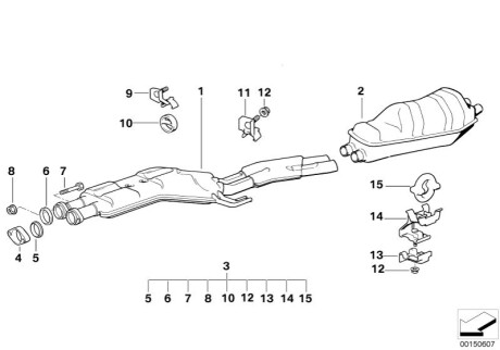 Крепления выхлопной труби BMW 18129068596