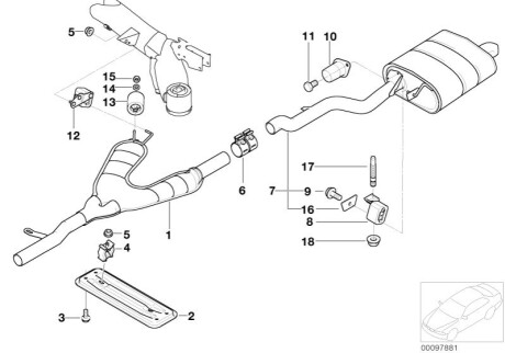 Кріплення вихлопної труби BMW 18201435402