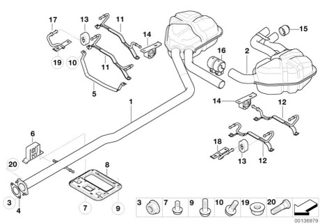 Кріплення R52R53 BMW 18207546980