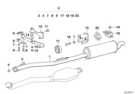 Крепления выхлопной труби BMW 18211719351