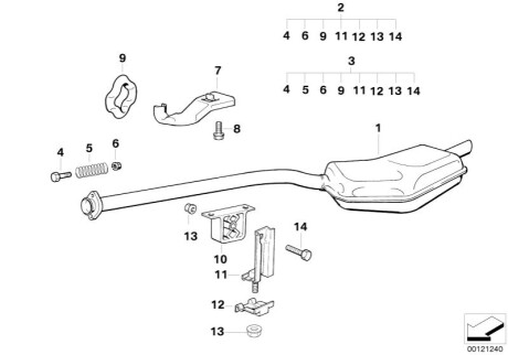 Кронштейн, глушитель BMW 18211723555