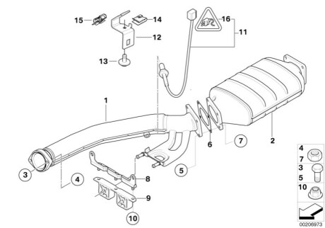 Приймальна труба глушника BMW 18307796087