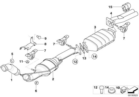 Приймальна труба глушника BMW 18307800537