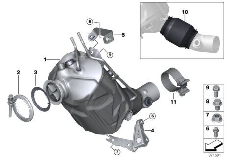 Гофра выхлопной системы BMW 18308518894