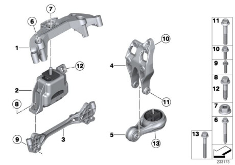 Кронштейн двигуна BMW 22116772032