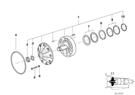 Підшипник сокири H2410D BMW 24311219382